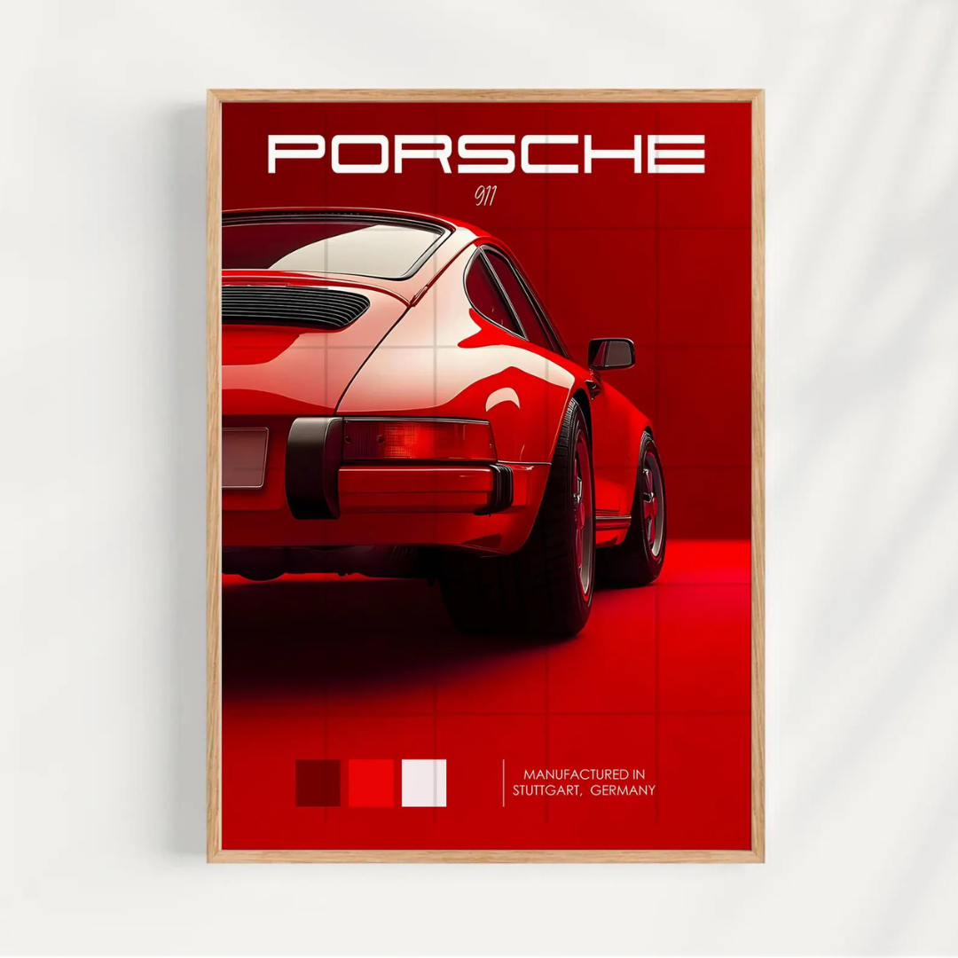 Cuadro Deportivo Porsche Rojo