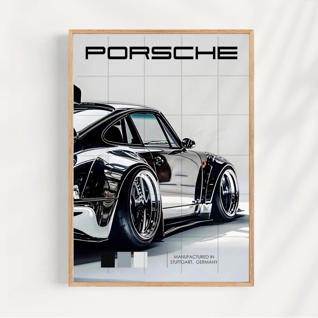Cuadro Deportivo Porsche Negro
