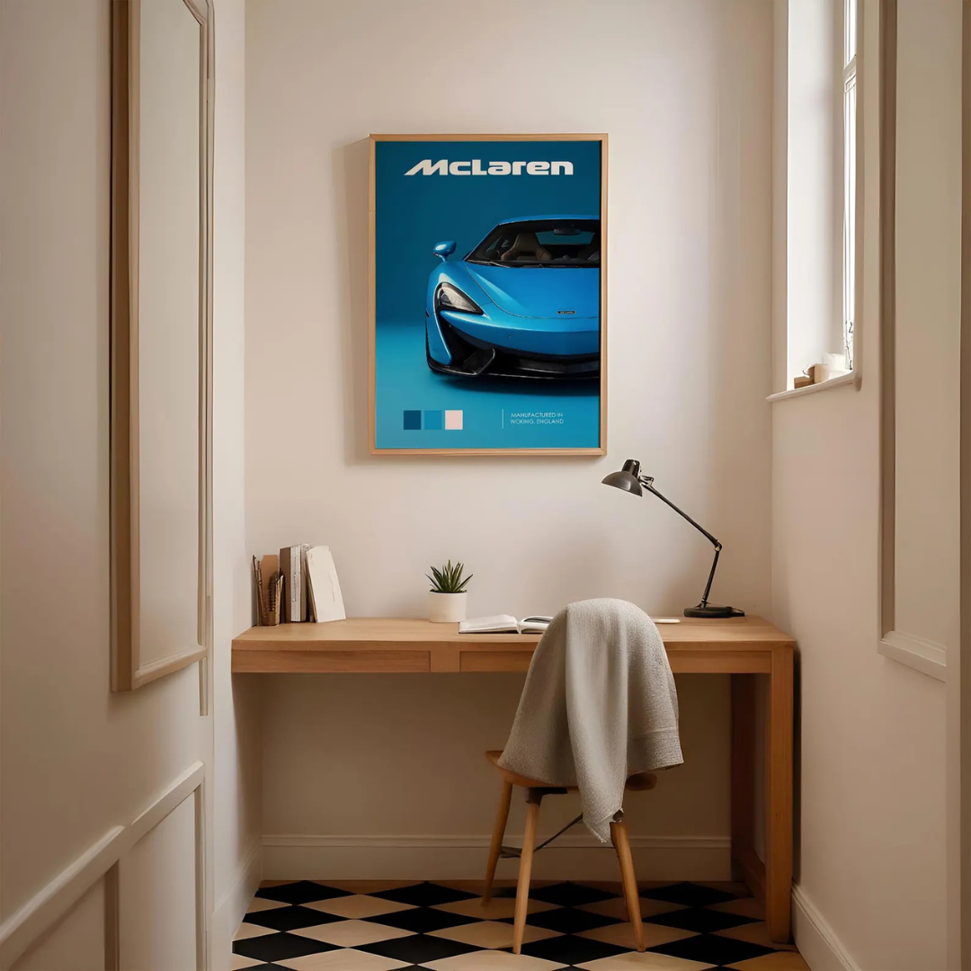 Cuadro Deportivo Mclaren Azul