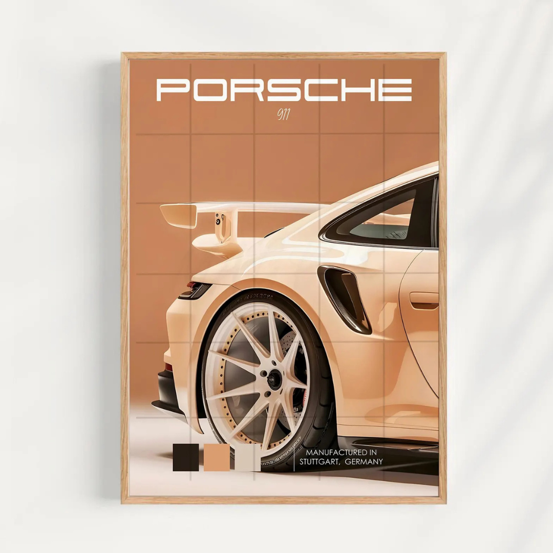 Cuadro Deportivo Porsche Rosa