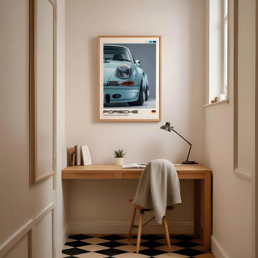 Cuadro Deportivo Porsche Celeste