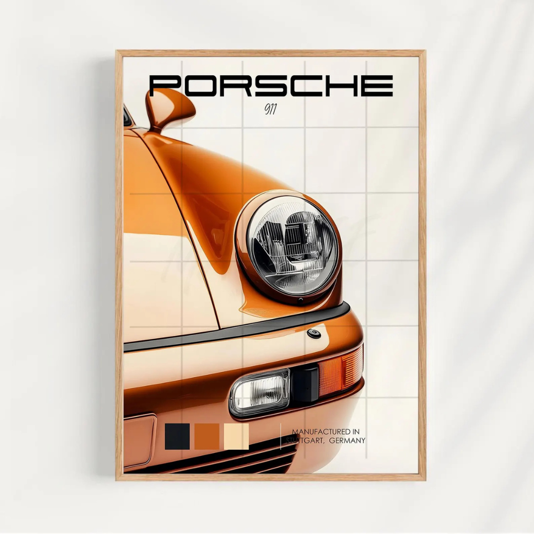 Cuadro Deportivo Porsche Naranja