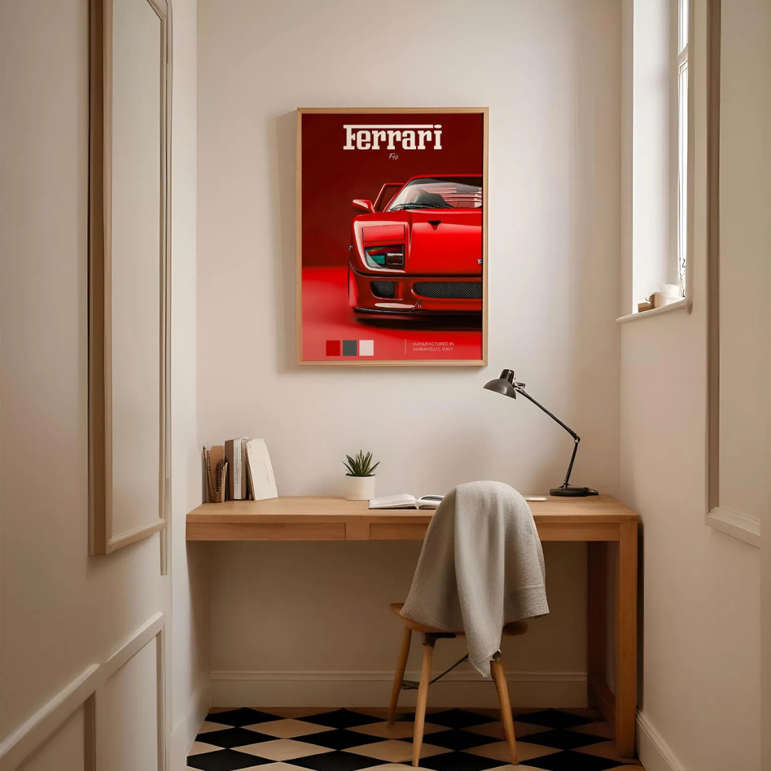 Cuadro Deportivo Ferrari F40 Rojo
