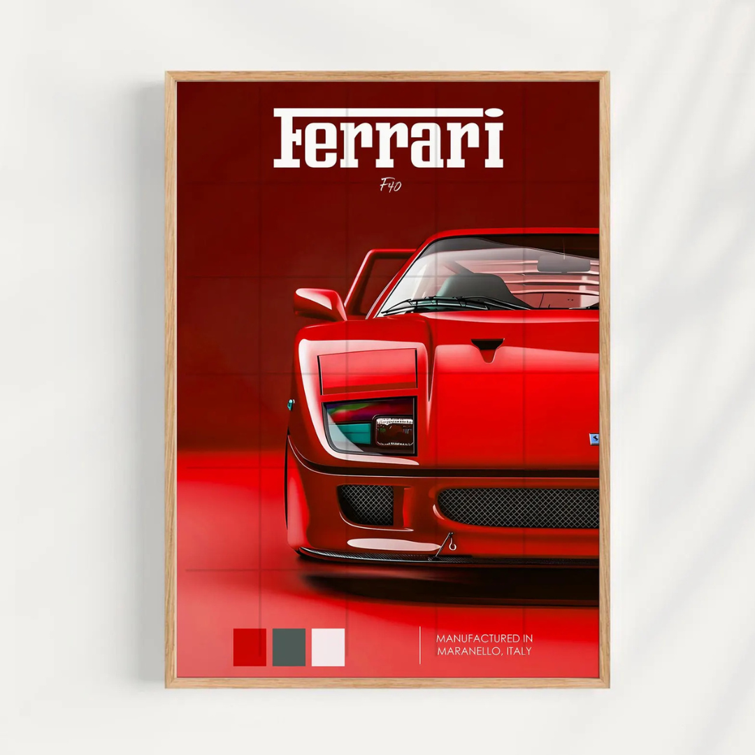 Cuadro Deportivo Ferrari F40 Rojo