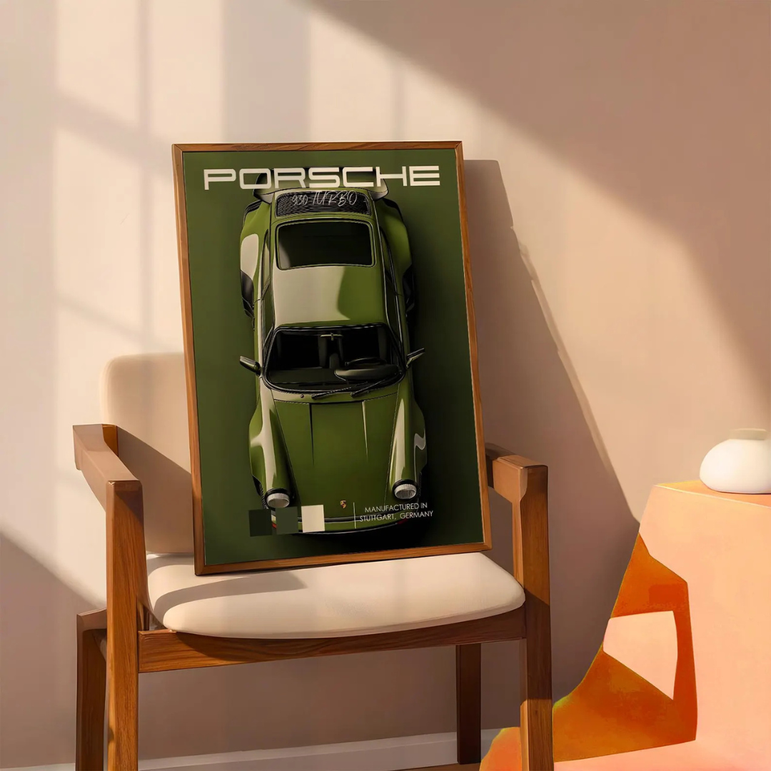 Cuadro Deportivo Porsche Verde Militar