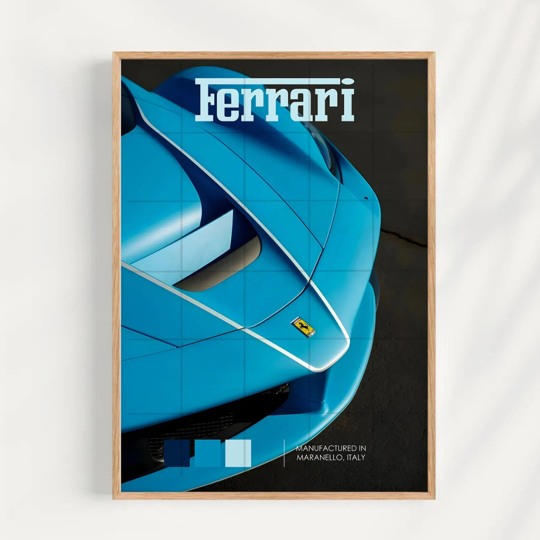 Cuadro Deportivo Ferrari azul I
