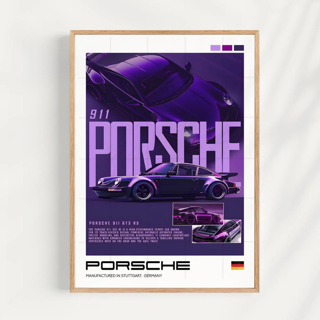 Cuadro Deportivo Porsche Violeta