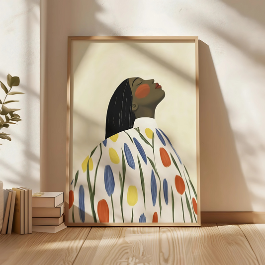 Cuadro Decorativo Ilustración Mujer Ruborizada