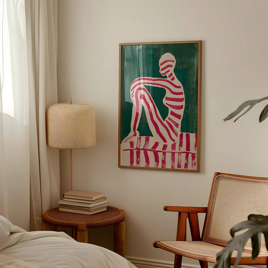 Cuadro Decorativo Ilustración Mujer Rosa