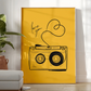 Cuadro Decorativo Musical Cassette Corazon