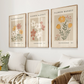 Set x3 Cuadros Decorativos floral, juego de arte mural floral