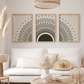 Set x3 Cuadros modernas Boho Black Sun