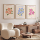Set x3 Cuadros flores de la ciudad, póster artístico de Ámsterdam