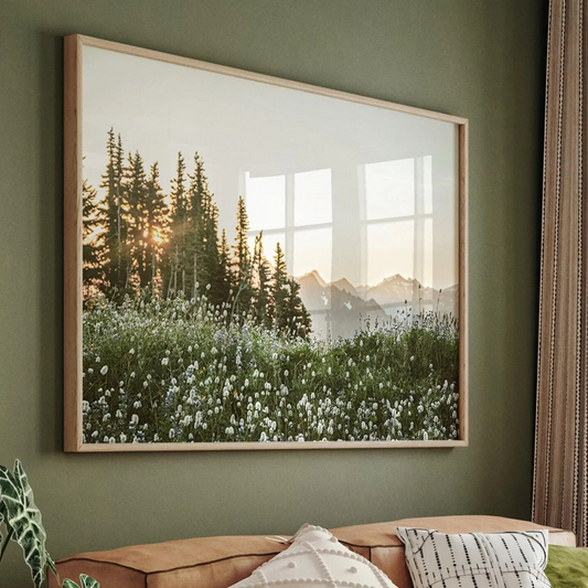 Cuadro Decorativo flores silvestres, arte mural grande de paisajes naturales