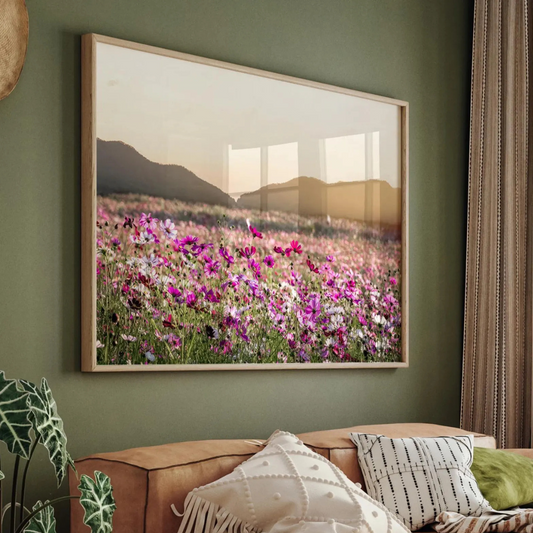 Cuadro Decorativo flores silvestres, arte mural grande de paisajes naturales I