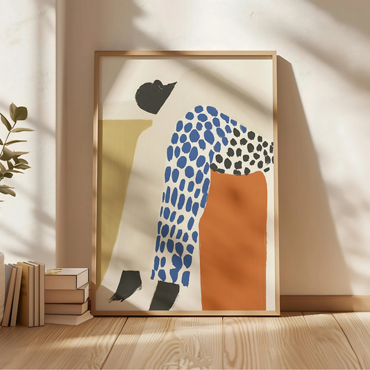 Cuadro Decorativo Ilustración Mujer Sentada Puntillismo