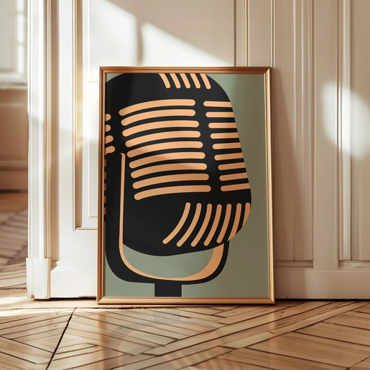 Cuadro Decorativo Musical Microfono