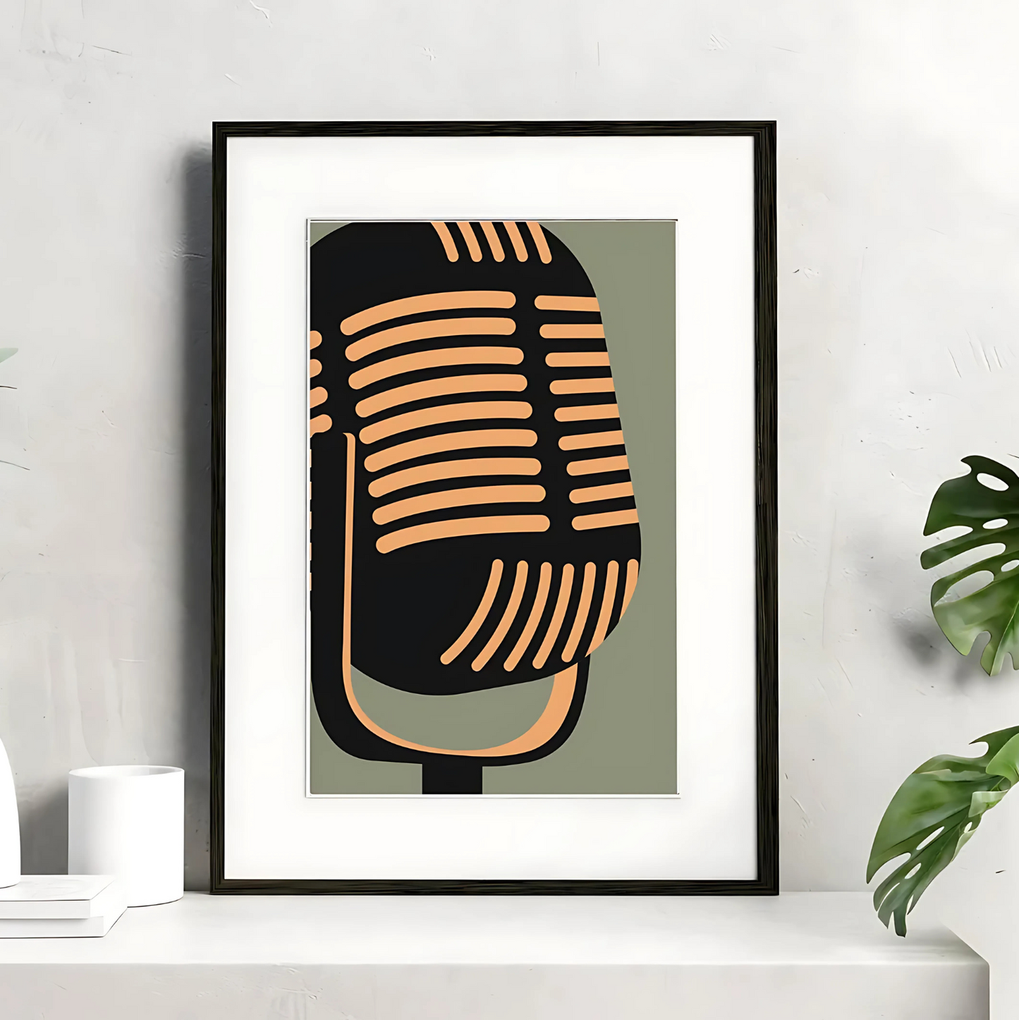 Cuadro Decorativo Musical Microfono