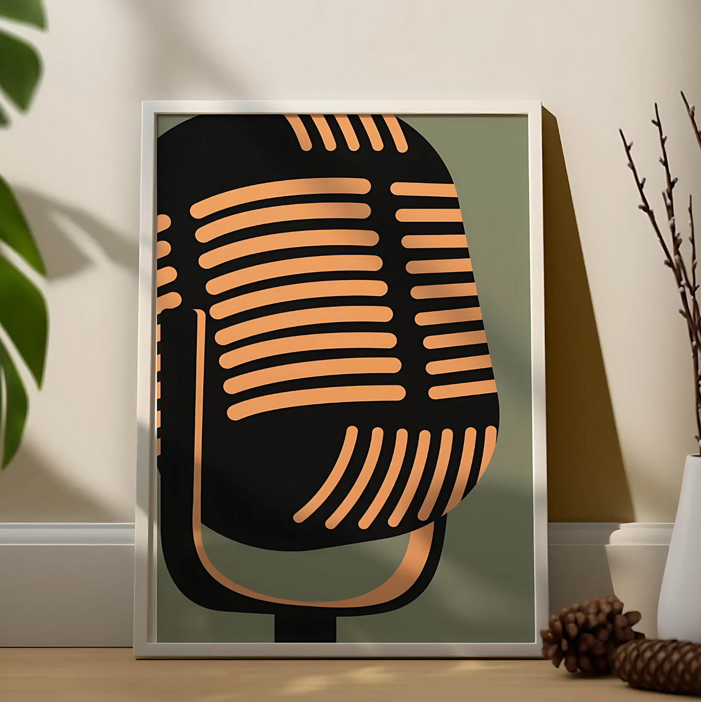 Cuadro Decorativo Musical Microfono