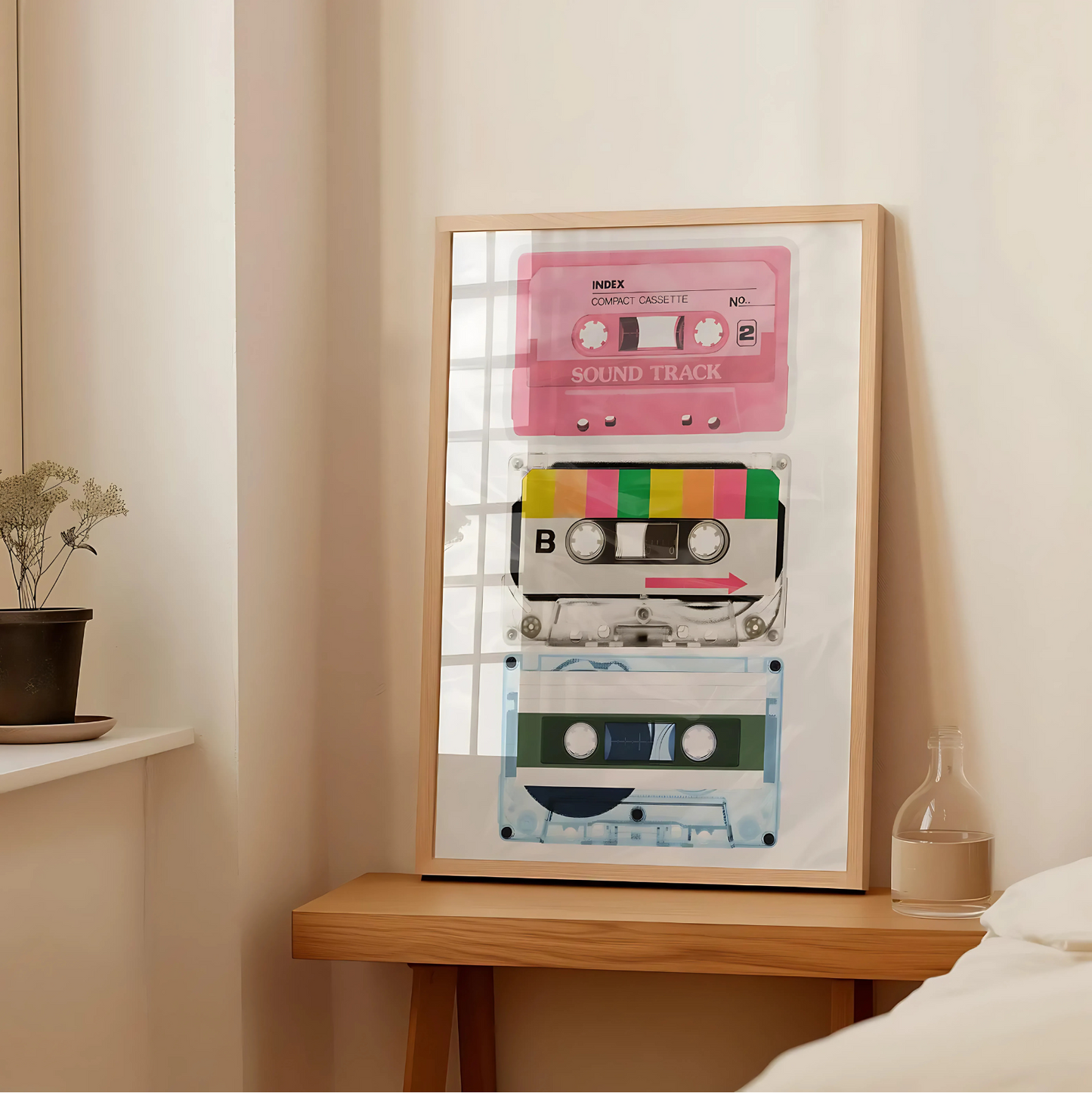 Cuadro Decorativo Musical Cassettes Coloridos