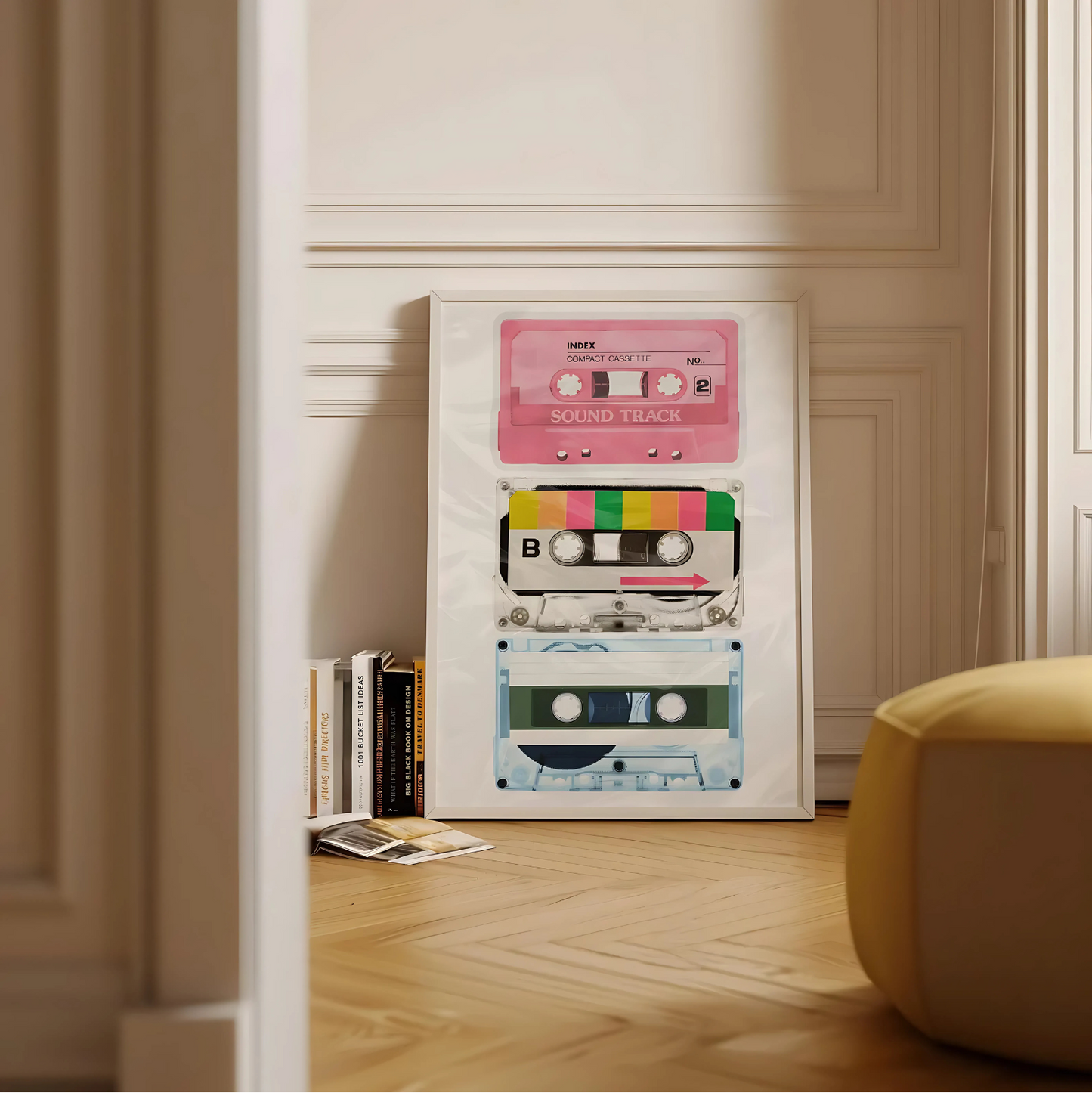 Cuadro Decorativo Musical Cassettes Coloridos