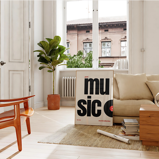 Cuadro Decorativo Musical Vinilo "Good Music"