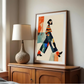 Cuadro Decorativo Ilustración  Mujer Colorida Caminando