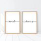 Set x2 Cuadros Decorativos Ilustración " Sweet Dreams "