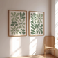 Set x2 Cuadros Decorativos Botanicos Vegetacion Verdes