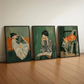 Set x3 Cuadros pared Hygge, decoración del hogar en verde esmeralda