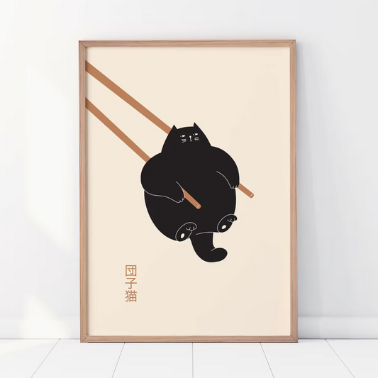 Cuadro bola de masa de gato japonesa