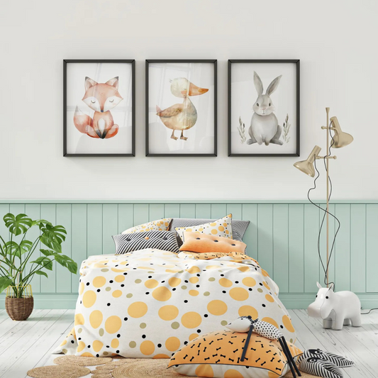 Set x3 Cuadros Decorativos animales del bosque