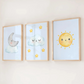 Set x3 Cuadros Decorativos Infantiles Cielo