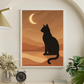 Cuadro Minimalista de gato negro, arte moderno para amantes de los gatos