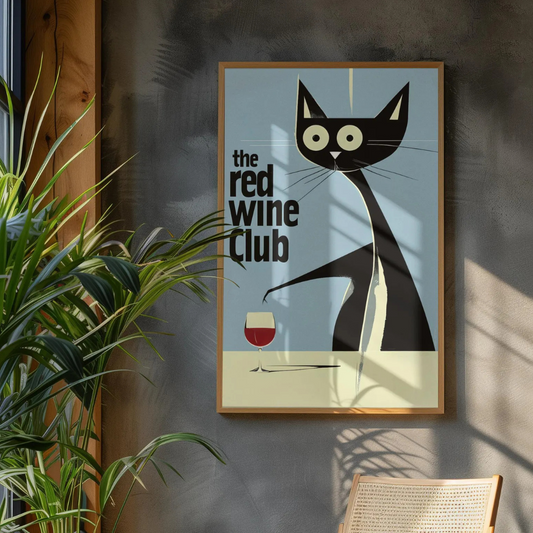 Cuadro Minimalista de gato negro, arte moderno para amantes de los gatos I