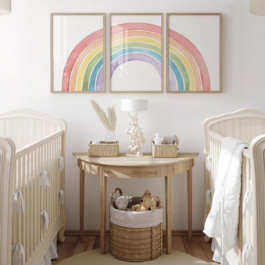 Set x3 Cuadros Decorativos hermoso Arcoiris
