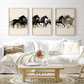 Set x3 Cuadros Decorativos arte mural con caballos corriendo
