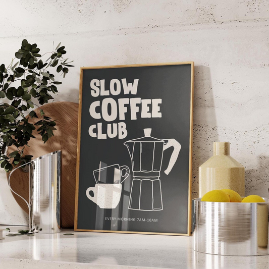 Cuadro Decorativo Club de Café Lento Retro