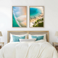 Set x 2 Cuadros Decorativos Playas Celestes Arena y Palmeras