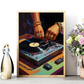 Cuadro Decorativo Dj Tocadiscos A Color