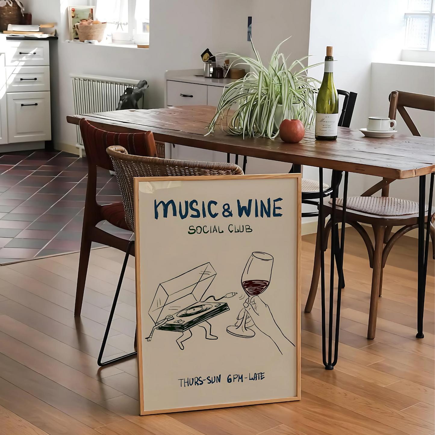 Cuadro Decorativo Musica y Vino