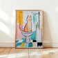Cuadro Decorativo Gato Feliz Sobre El Baño