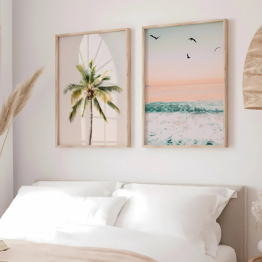 Set x2 Cuadros playa colores pasteles