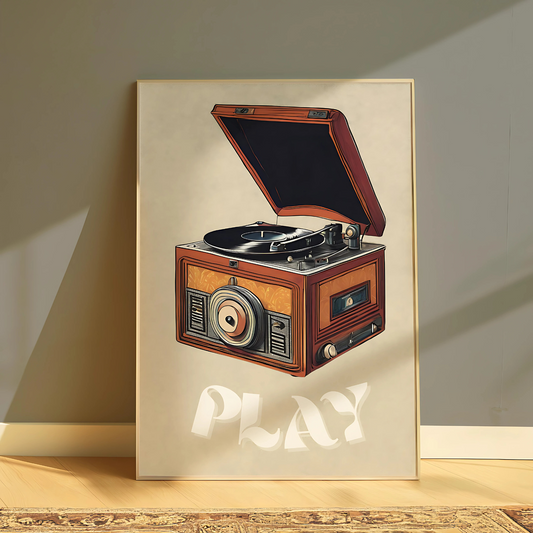 Cuadro Decorativo Musical Tocadiscos Play