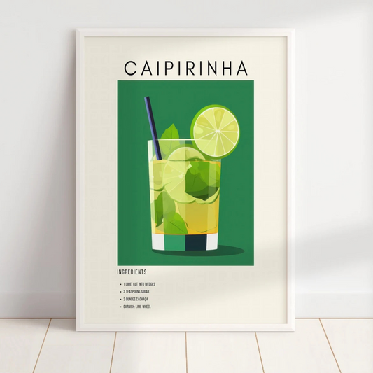 Cuadro Decorativo cóctel retro Caipirinha