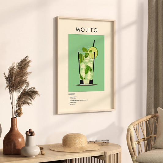 Cuadro Decorativo cóctel retro Mojito