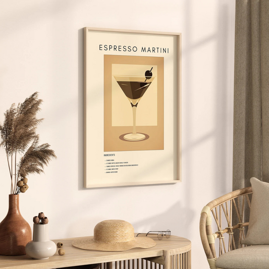 Cuadro Decorativo cóctel de martini espresso