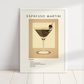 Cuadro Decorativo cóctel de martini espresso