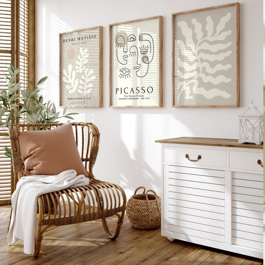 Set x3 Cuadros Decorativos Matisse beige