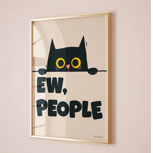 Cuadro Decorativo Gato Asustado Ew, People